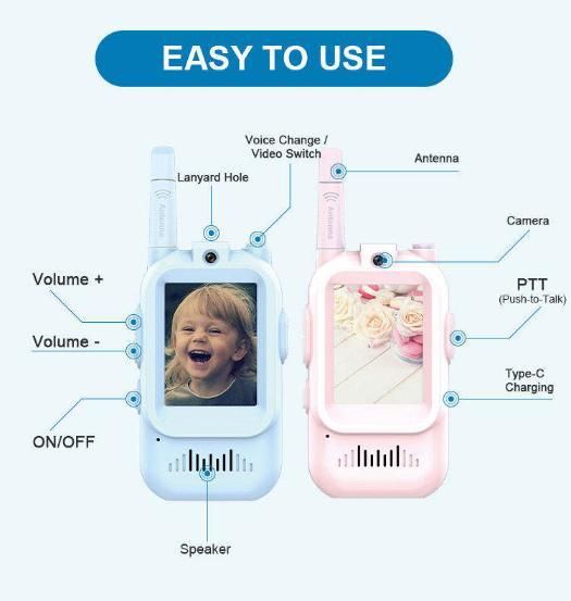 Video Walkie Talkies for Kids (Pack of 2)