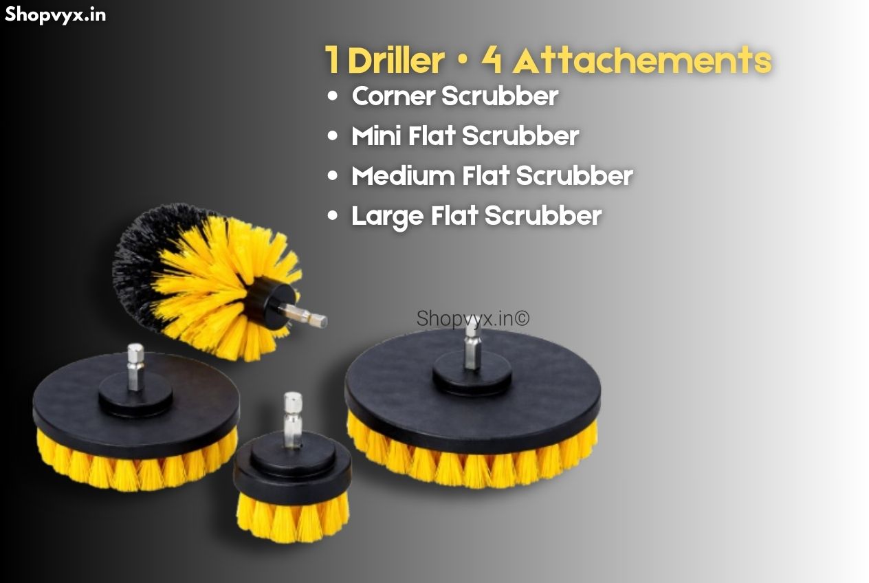 Shopvyx 4 in 1 Drill Scruber Brush Cleaning Kit ( 4 PCs )